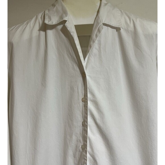Lilly Pulitzer Womens White Long Sleeve Point Collar Button-Up Shirt Large F - Picture 2 of 7